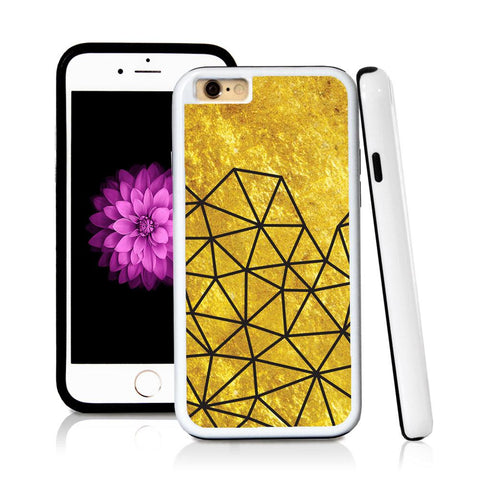 iPhone 6 case Abstract lines bottom half page in Shiny Gold Texture with hard plastic and rubber protective cover