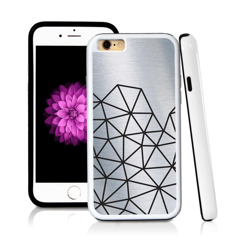 iPhone 6 case Abstract lines bottom half page in Shiny Metal with hard plastic and rubber protective cover