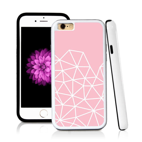 iPhone 6 case Abstract lines bottom half page in Light Pink with hard plastic & rubber protective cover