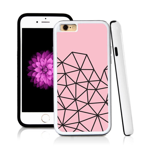iPhone 6 case Abstract lines bottom half page in Light Pink with hard plastic and rubber protective cover