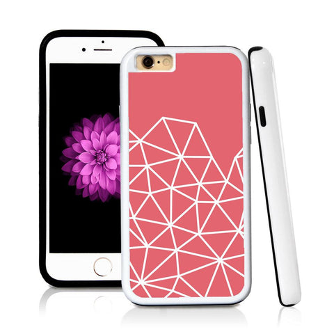 iPhone 6 case Abstract lines bottom half page in Pink with hard plastic & rubber protective cover