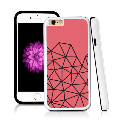 iPhone 6 case Abstract lines bottom half page in Pink with hard plastic and rubber protective cover