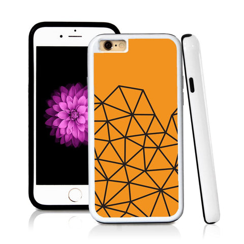 iPhone 6 case Abstract lines bottom half page in Orange with hard plastic and rubber protective cover