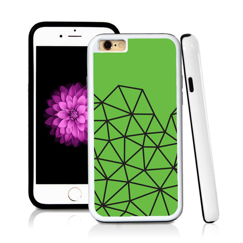 iPhone 6 case Abstract lines bottom half page in Green with hard plastic and rubber protective cover