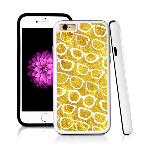 iPhone 6 case Sunglass pattern in Shiny Gold Texture with hard plastic & rubber protective cover