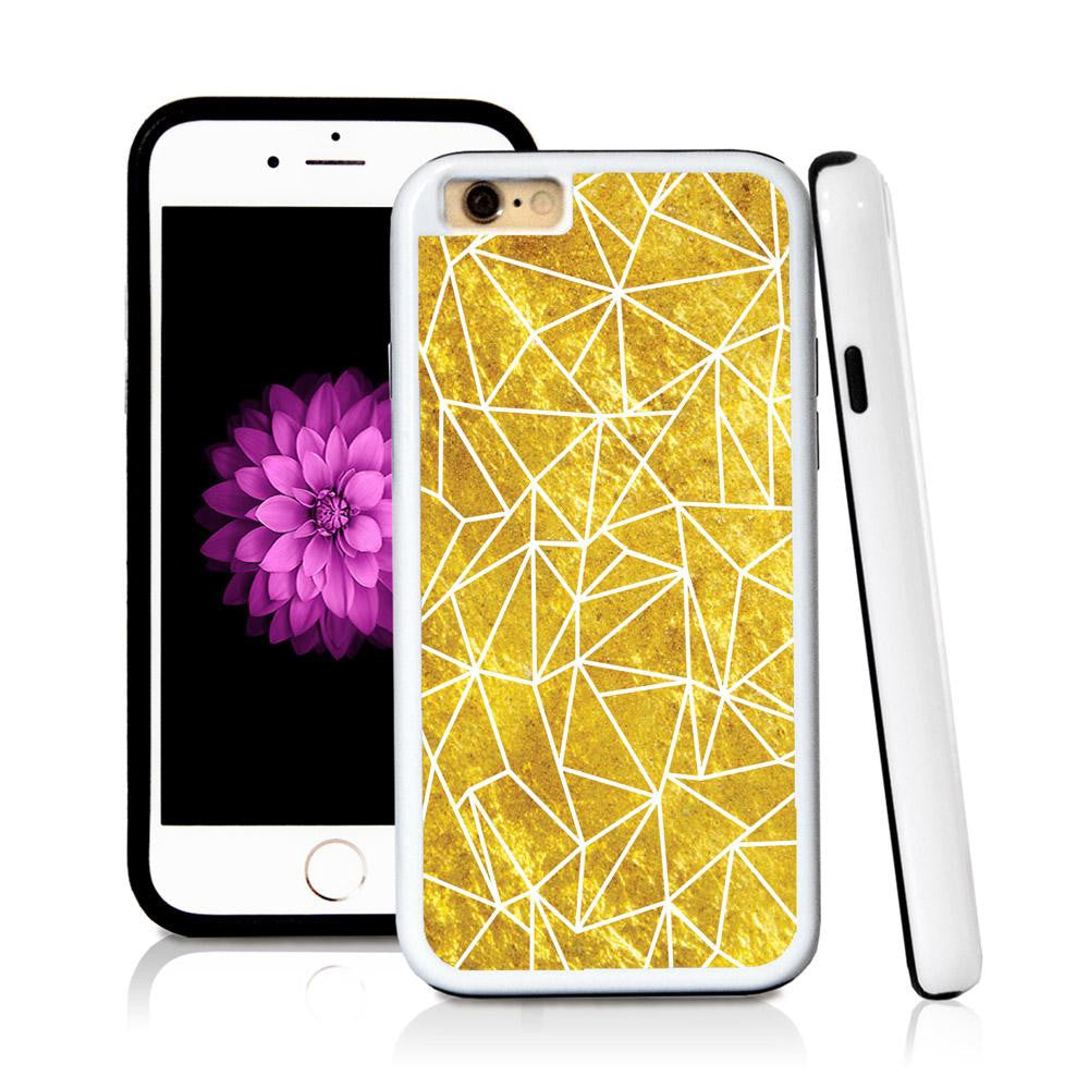 iPhone 6 case Abstract lines in Shiny Gold Texture with hard plastic & rubber protective cover