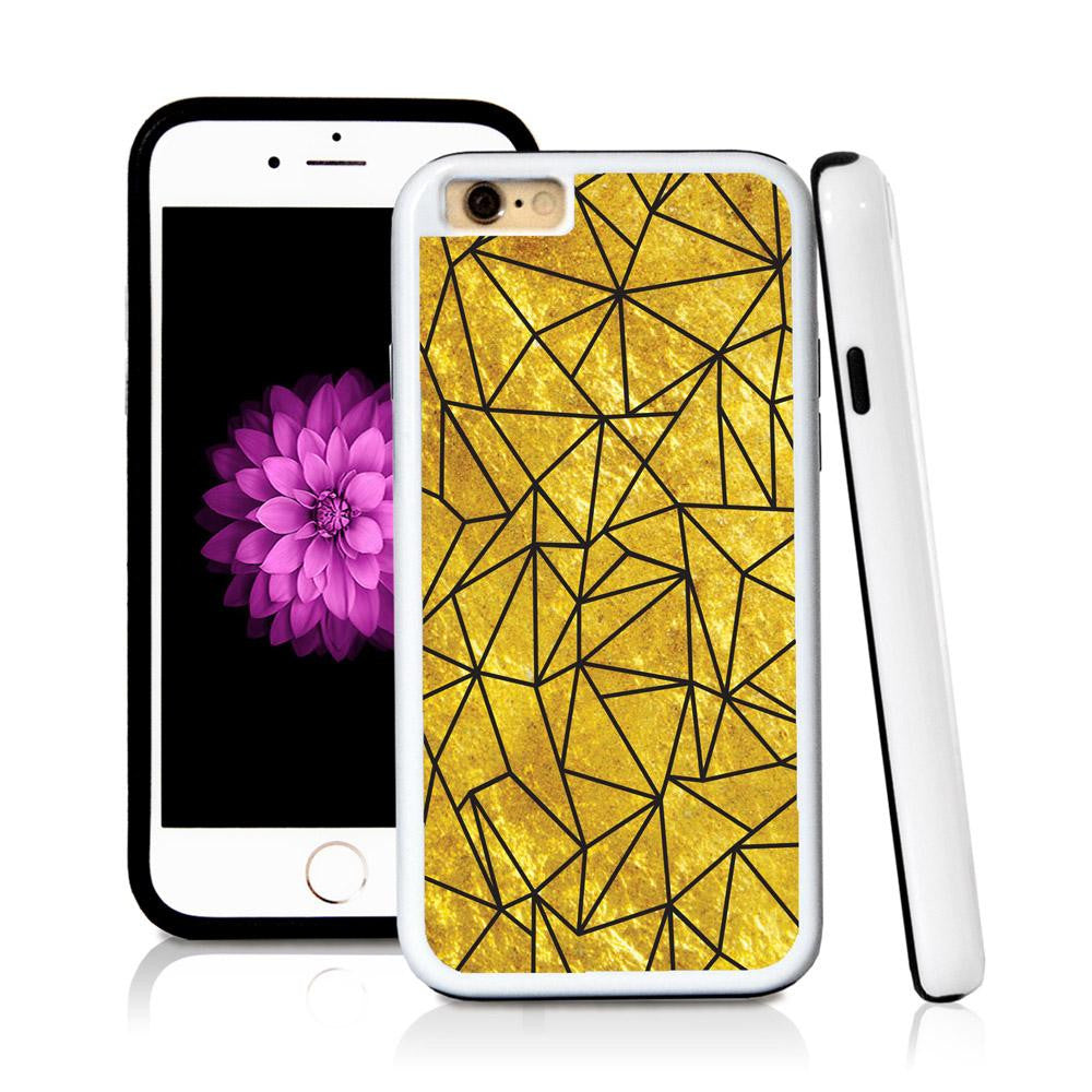 iPhone 6 case Abstract lines in Shiny Gold Texture with hard plastic and rubber protective cover