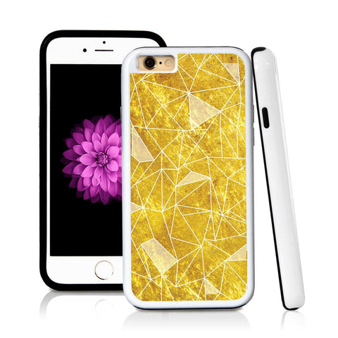 iPhone 6 case Abstract lines with solid colors in Shiny Gold Texture with hard plastic & rubber protective cover