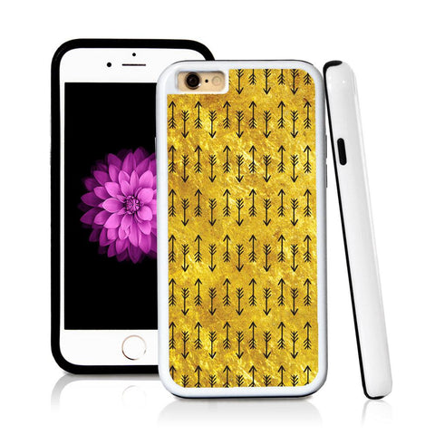 iPhone 6 case Arrow pattern in Shiny Gold Texture with hard plastic and rubber protective cover