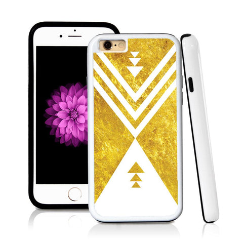 iPhone 6 case Aztec triangle in Shiny Gold Texture with hard plastic & rubber protective cover