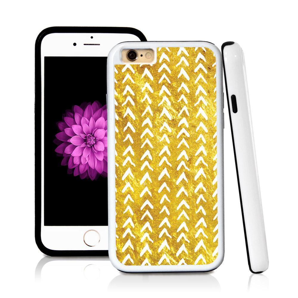 iPhone 6 case Chevron pattern in Shiny Gold Texture with hard plastic & rubber protective cover