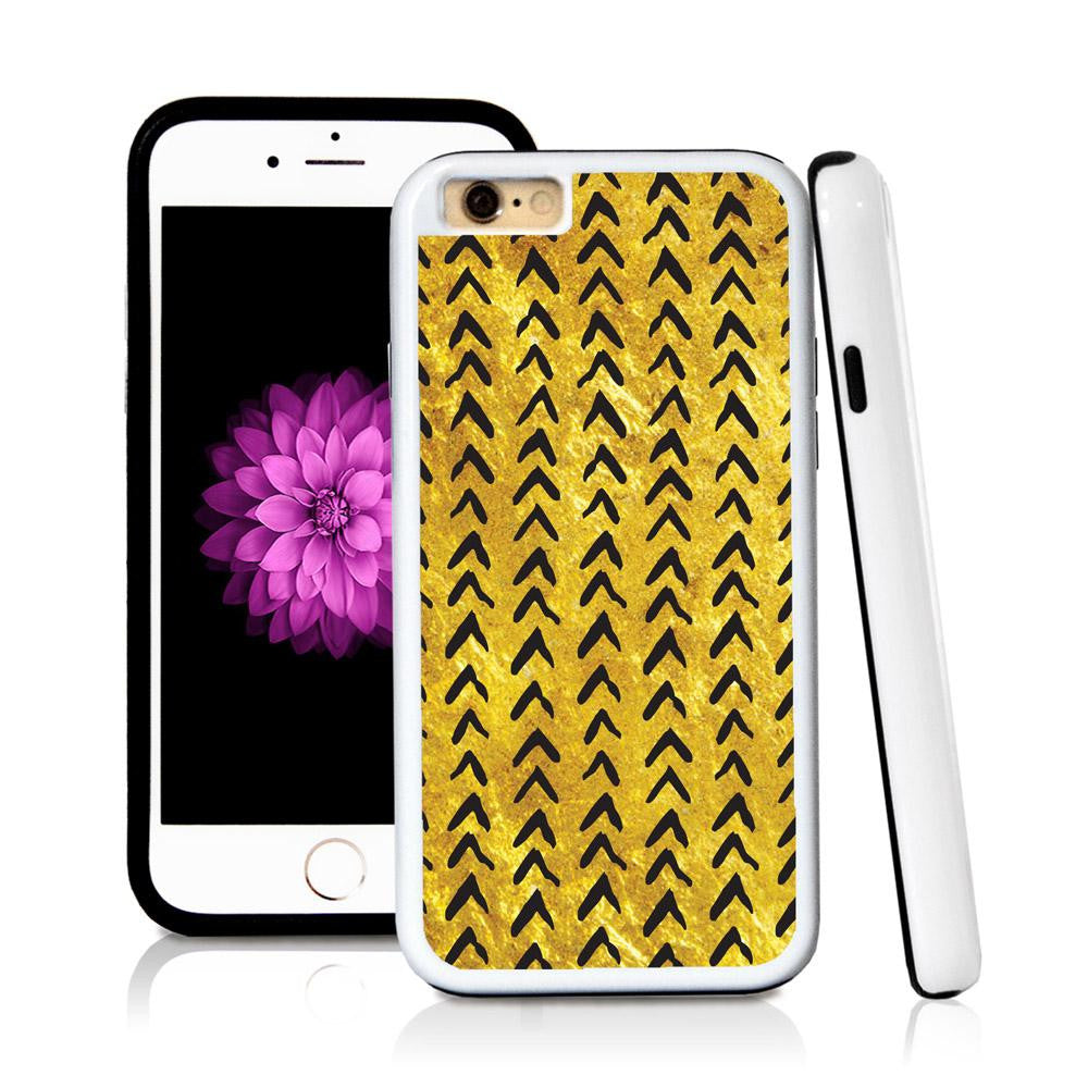 iPhone 6 case Chevron pattern in Shiny Gold Texture with hard plastic and rubber protective cover