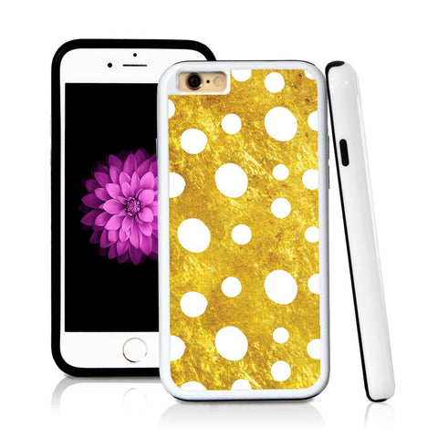 iPhone 6 case Dot pattern in Shiny Gold Texture with hard plastic & rubber protective cover