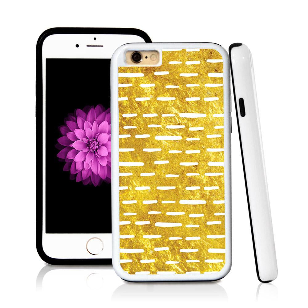 iPhone 6 case Dot stripe pattern in Shiny Gold Texture with hard plastic & rubber protective cover