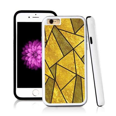 iPhone 6 case Geometric shapes in Shiny Gold Texture with hard plastic and rubber protective cover