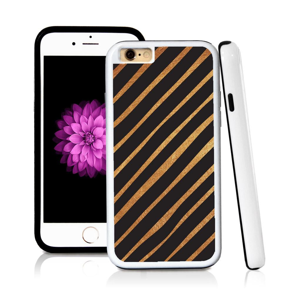 iPhone 6 case Horizontal stripes in Shiny Gold Texture with hard plastic and rubber protective cover