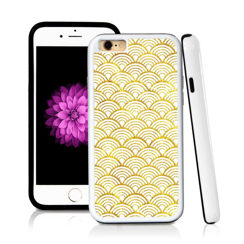 iPhone 6 case Japanese wave inside in Shiny Gold Texture with hard plastic & rubber protective cover