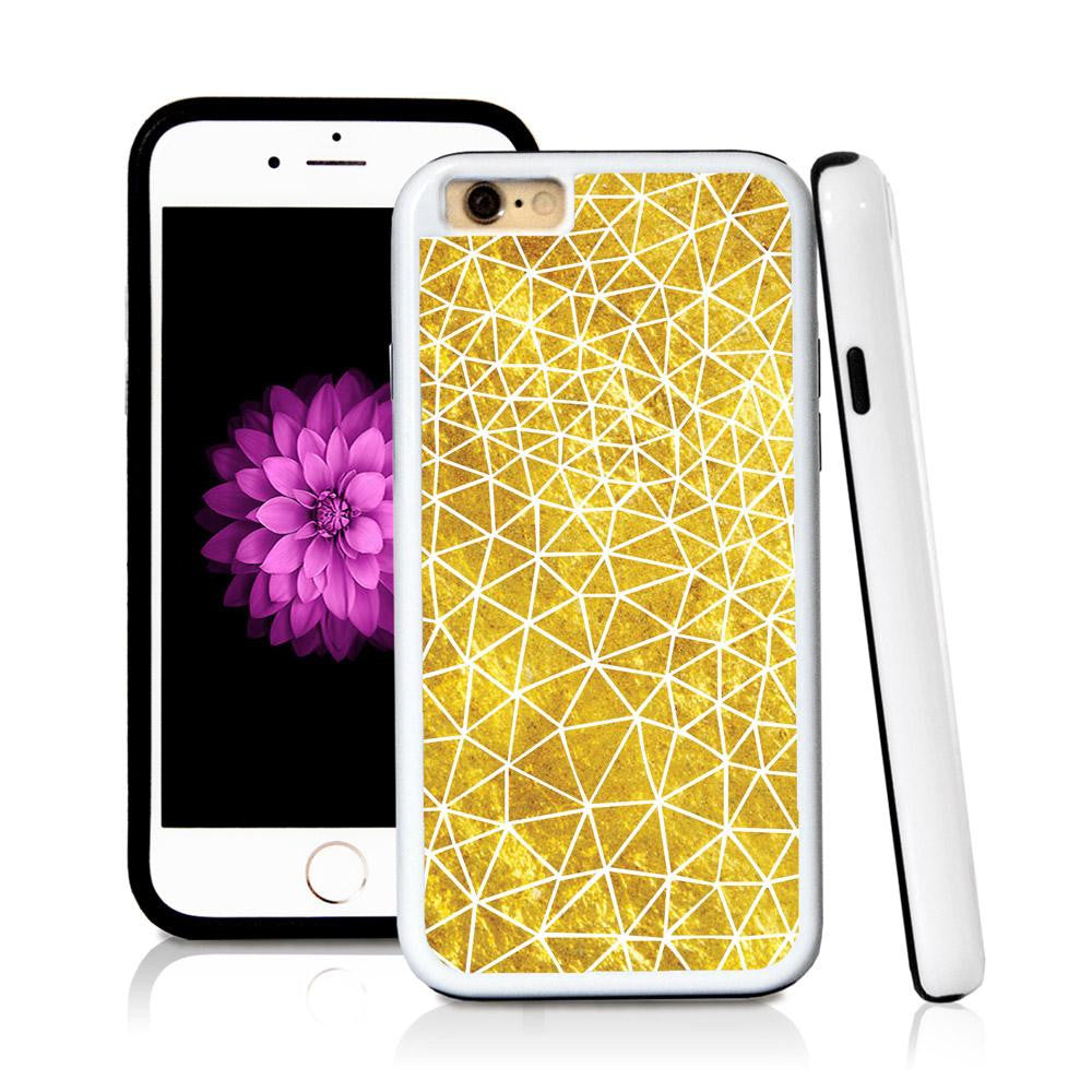 iPhone 6 case Line pattern in Shiny Gold Texture with hard plastic & rubber protective cover