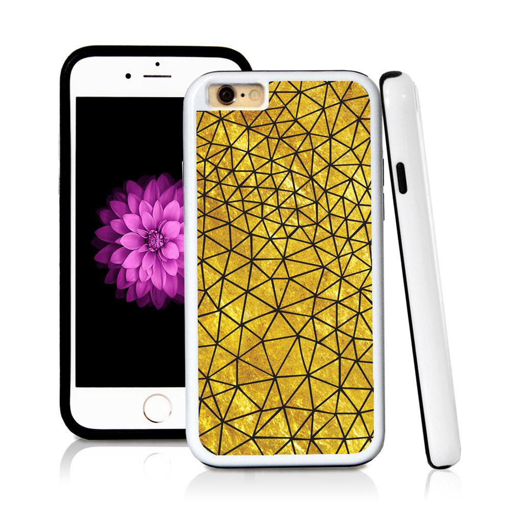 iPhone 6 case Line pattern in Shiny Gold Texture with hard plastic and rubber protective cover