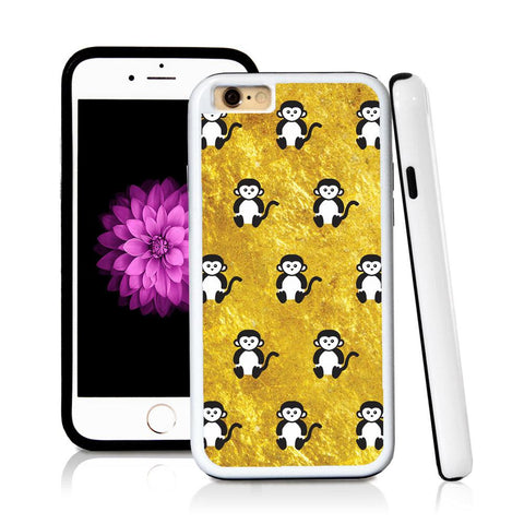 iPhone 6 case Monkeys in Shiny Gold Texture with hard plastic & rubber protective cover