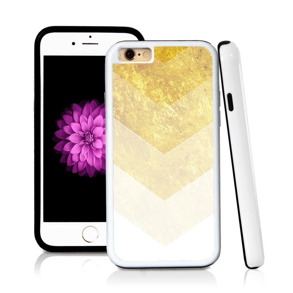 iPhone 6 case Ombre color white in Shiny Gold Texture with hard plastic & rubber protective cover