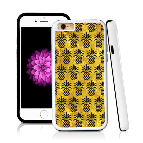 iPhone 6 case Pineapple pattern in Shiny Gold Texture with hard plastic and rubber protective cover