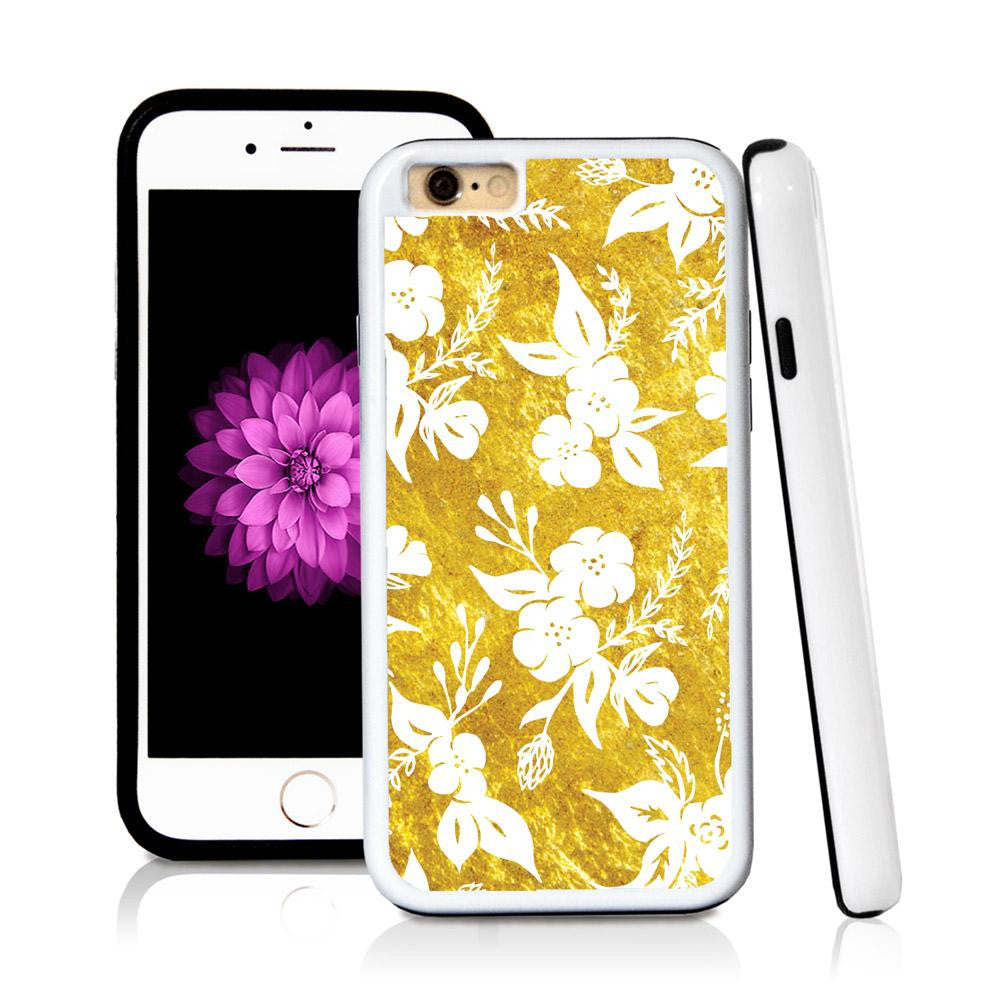 iPhone 6 case Solid flowal clusters in Shiny Gold Texture with hard plastic & rubber protective cover