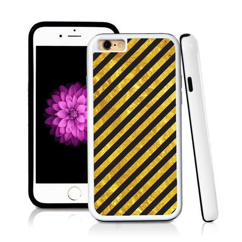 iPhone 6 case Stripe angle in Shiny Gold Texture with hard plastic and rubber protective cover