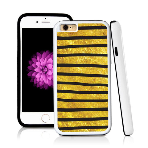 iPhone 6 case Stripes close together in Shiny Gold Texture with hard plastic and rubber protective cover