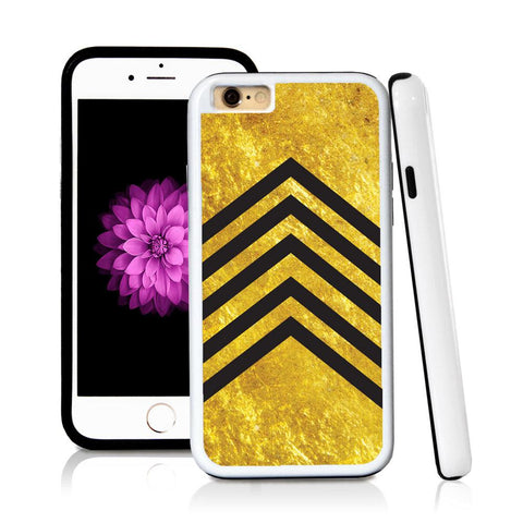 iPhone 6 case Stripes five middle page v in Shiny Gold Texture with hard plastic and rubber protective cover