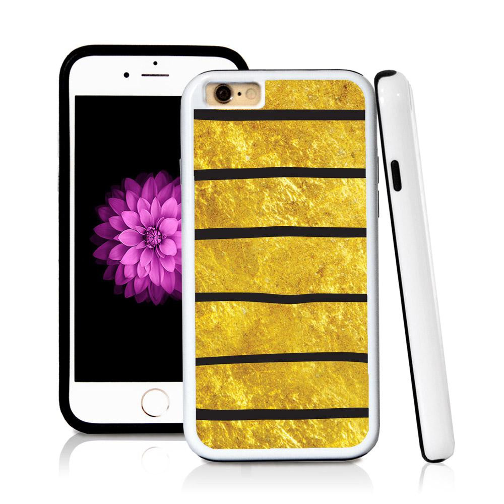 iPhone 6 case Stripes six in Shiny Gold Texture with hard plastic and rubber protective cover