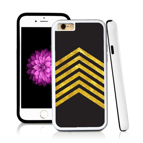 iPhone 6 case Stripes six negative color in Shiny Gold Texture with hard plastic & rubber protective cover