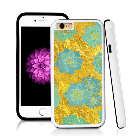 iPhone 6 case Succulent three in Shiny Gold Texture with hard plastic & rubber protective cover