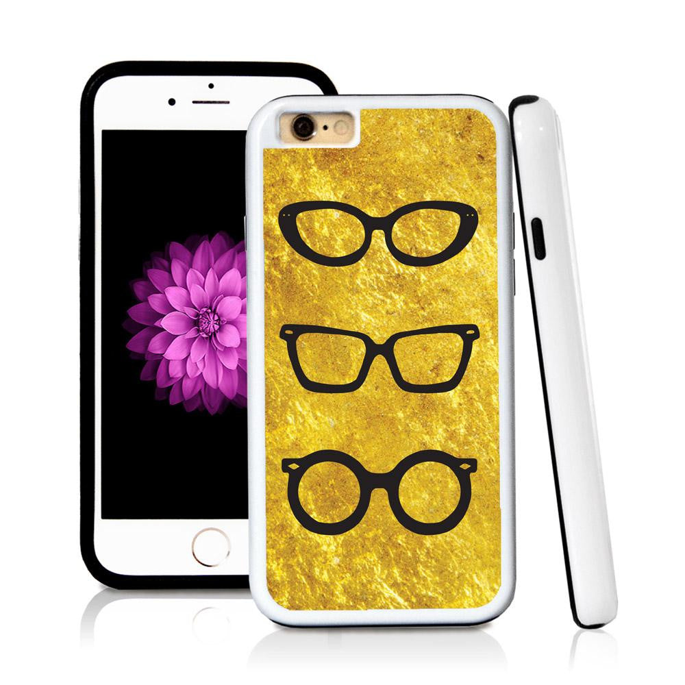 iPhone 6 case Sunglasses three in Shiny Gold Texture with hard plastic and rubber protective cover