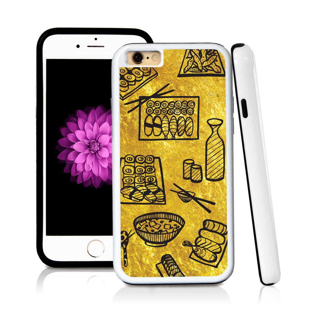 iPhone 6 case Sushi in Shiny Gold Texture with hard plastic and rubber protective cover