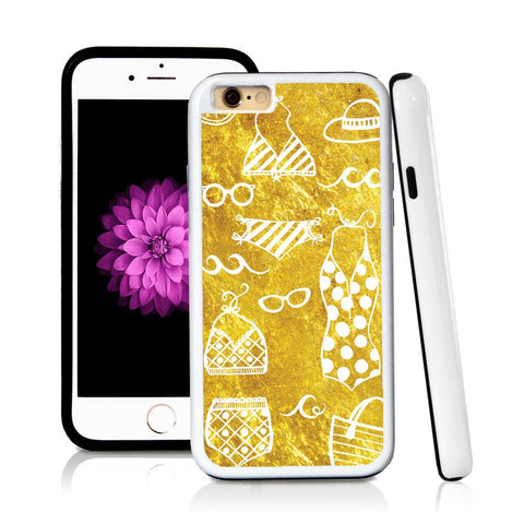 iPhone 6 case Swim vintage scene in Shiny Gold Texture with hard plastic & rubber protective cover