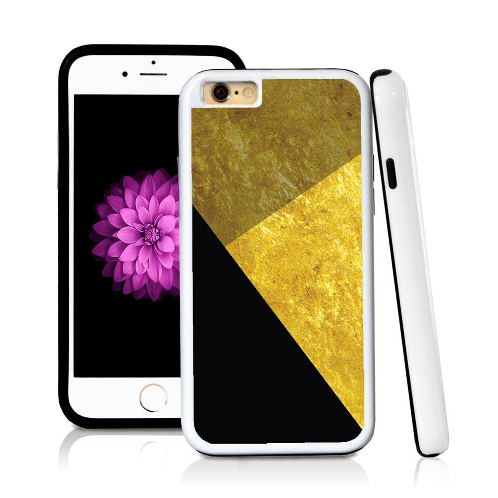 iPhone 6 case Three abstract modern simple sections in Shiny Gold Texture with hard plastic and rubber protective cover