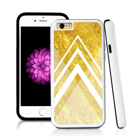 iPhone 6 case Traingle bottom in Shiny Gold Texture with hard plastic & rubber protective cover