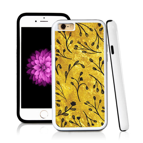 iPhone 6 case Tree branches in Shiny Gold Texture with hard plastic and rubber protective cover