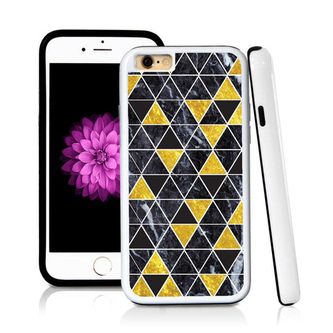 iPhone 6 case Triangle grid pattern in Shiny Gold Texture with hard plastic & rubber protective cover