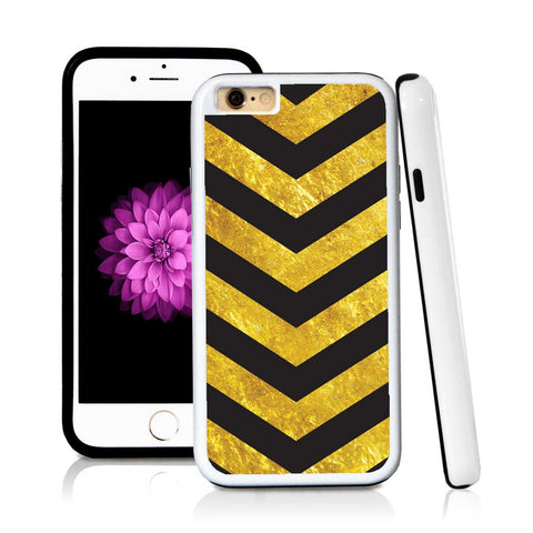 iPhone 6 case V stripe seven in Shiny Gold Texture with hard plastic and rubber protective cover