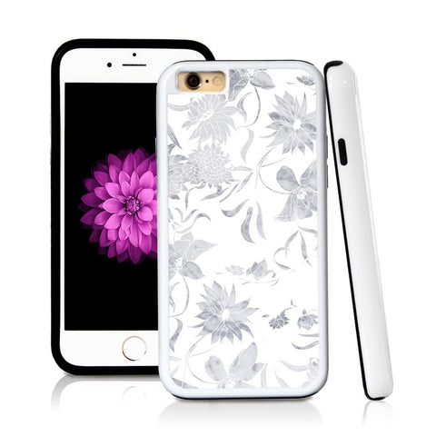 iPhone 6 case Botanical flowers in Light Marble Texture with hard plastic & rubber protective cover