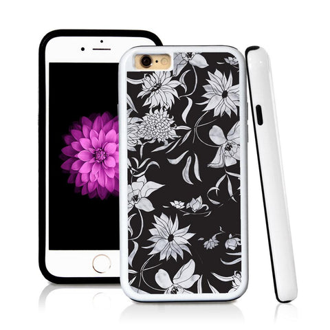 iPhone 6 case Botanical flowers in Light Marble Texture with hard plastic and rubber protective cover