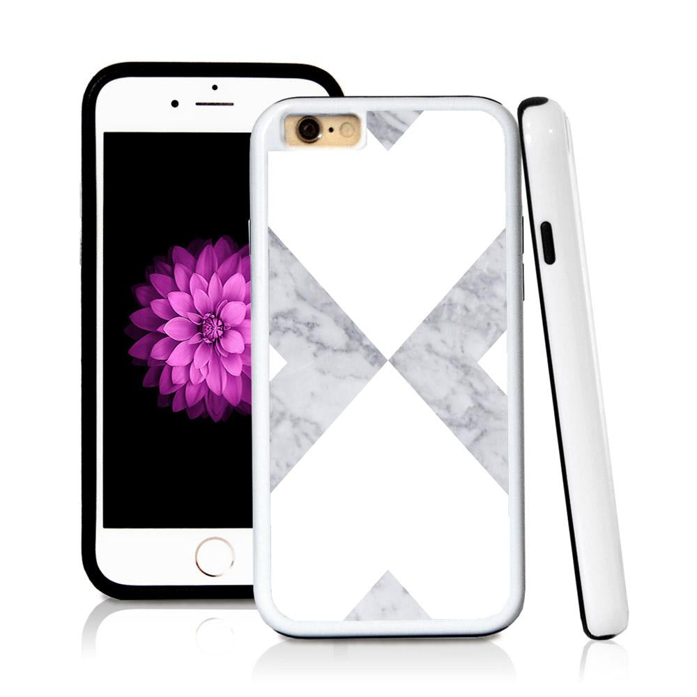 iPhone 6 case Abstract x in Light Marble Texture with hard plastic & rubber protective cover