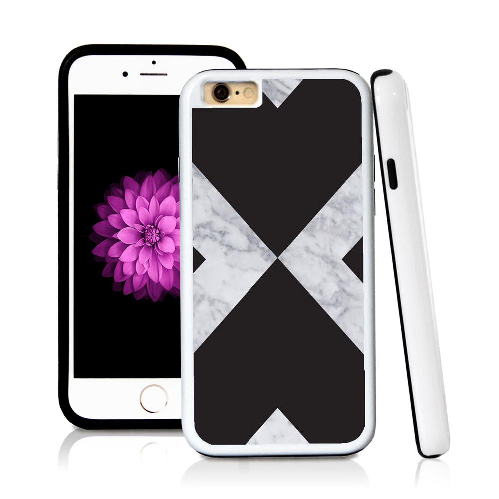 iPhone 6 case Abstract x in Light Marble Texture with hard plastic and rubber protective cover