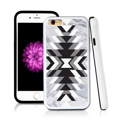 iPhone 6 case Aztec sunrays from middle in Light Marble Texture with hard plastic & rubber protective cover