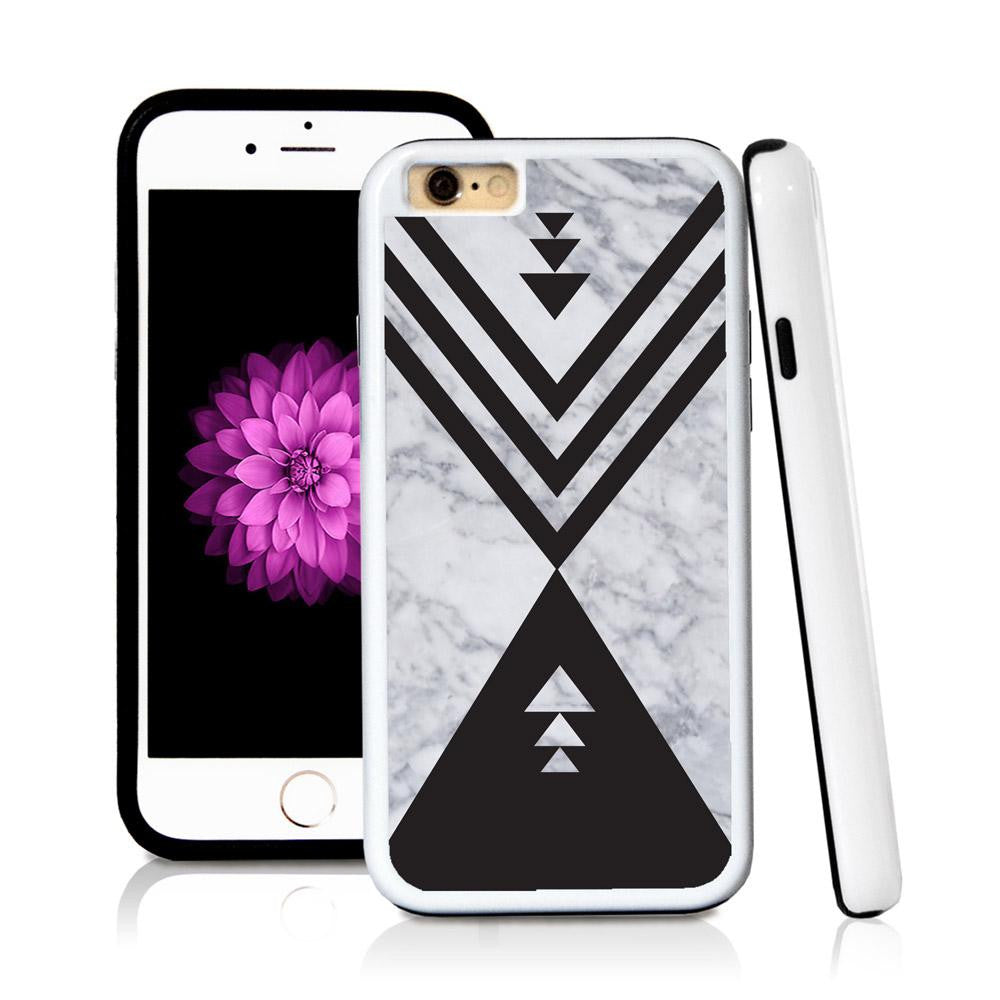 iPhone 6 case Aztec triangle in Light Marble Texture with hard plastic and rubber protective cover