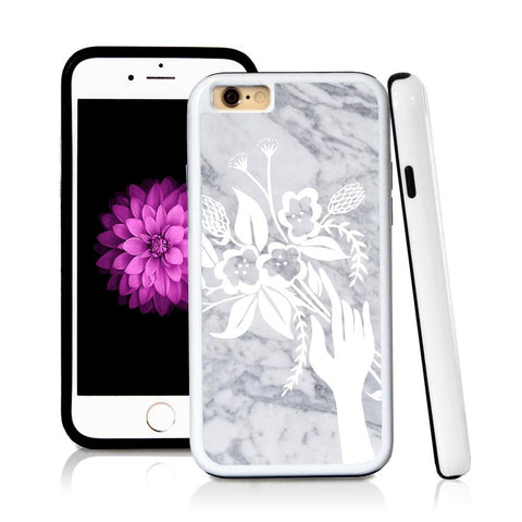 iPhone 6 case Boquette illustration in Light Marble Texture with hard plastic & rubber protective cover