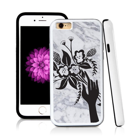 iPhone 6 case Boquette illustration in Light Marble Texture with hard plastic and rubber protective cover