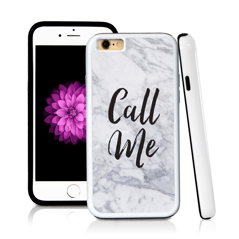 iPhone 6 case Call me in Light Marble Texture with hard plastic and rubber protective cover